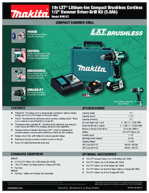 Perceuses et visseuses sans fil Makita XPH12T 