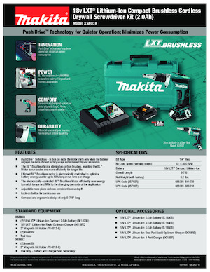 Perceuses et visseuses sans fil Makita XSF03R