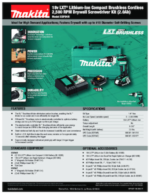 Perceuses et visseuses sans fil Makita XSF04Z