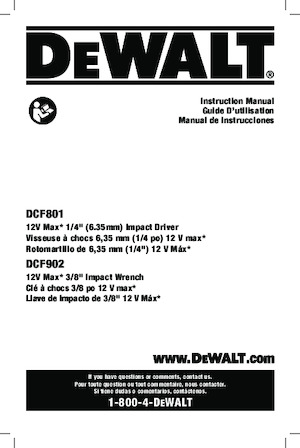 Clés et tournevis à chocs sans fil DEWALT DCF801F2