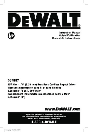 Clés et tournevis à chocs sans fil DEWALT DCF887D2