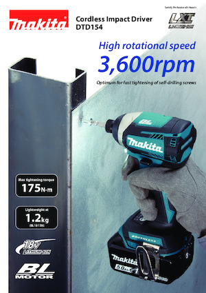 Clés et tournevis à chocs sans fil Makita DTD154