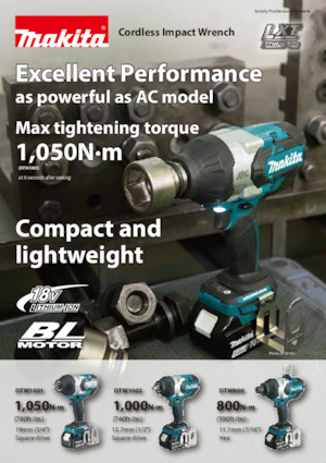 Clés et tournevis à chocs sans fil Makita DTW1001 