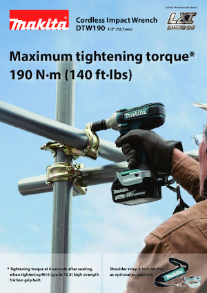 Clés et tournevis à chocs sans fil Makita DTW190