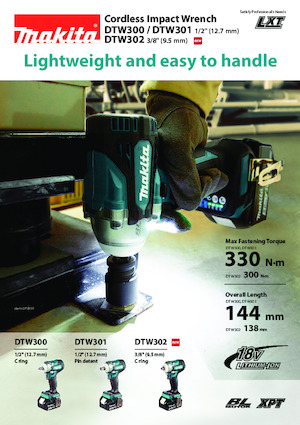 Clés et tournevis à chocs sans fil Makita DTW302
