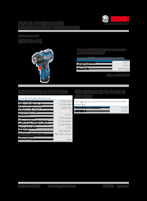 Clés et tournevis à chocs sans fil Bosch GDS 12V-115