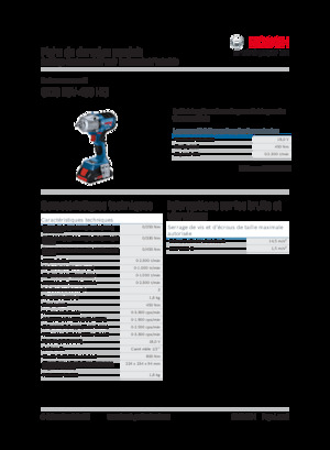 Clés et tournevis à chocs sans fil Bosch GDS 18V-450 HC