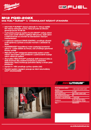 Clés et tournevis à chocs sans fil Milwaukee M12 FQID-202X