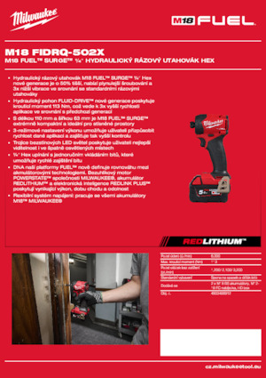 Clés et tournevis à chocs sans fil Milwaukee M18 FIDRQ-502X