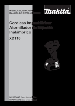 Clés et tournevis à chocs sans fil Makita XDT16Z 