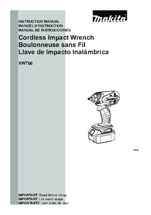 Clés et tournevis à chocs sans fil Makita XWT06