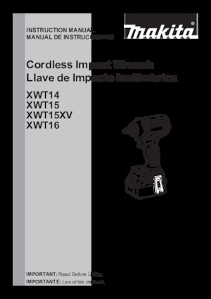 Clés et tournevis à chocs sans fil Makita XWT16Z