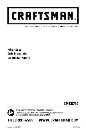 Scies à onglets sans fil Craftsman CMCS714M1 