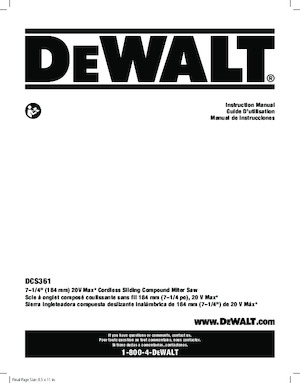 Scies à onglets sans fil DEWALT DCS361B
