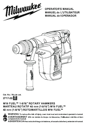 Marteaux rotatifs sans fil SDS Milwaukee 2717-20