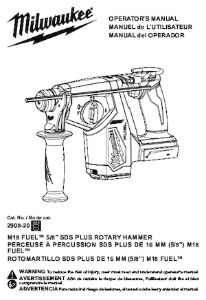 Marteaux rotatifs sans fil SDS Milwaukee 2908-20