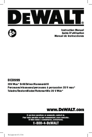 Marteaux rotatifs sans fil SDS DEWALT DCD999T1