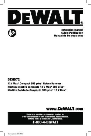 Marteaux rotatifs sans fil SDS DEWALT DCH072G2
