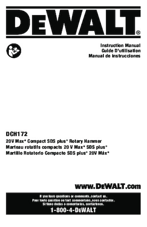 Marteaux rotatifs sans fil SDS DEWALT DCH172B