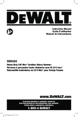 Marteaux rotatifs sans fil SDS DEWALT DCH263R2