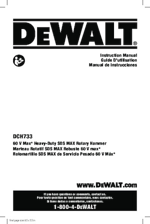 Marteaux rotatifs sans fil SDS DEWALT DCH733B