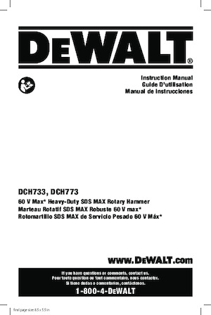 Marteaux rotatifs sans fil SDS DEWALT DCH773Y2