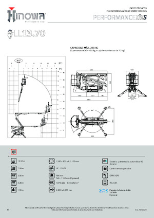 Nacelles à bras articulés sur chenilles Hinowa Lightlift 13.70 Performance IIIS