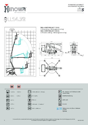 Nacelles à bras articulés sur chenilles Hinowa Lightlift 14.72 IIIS