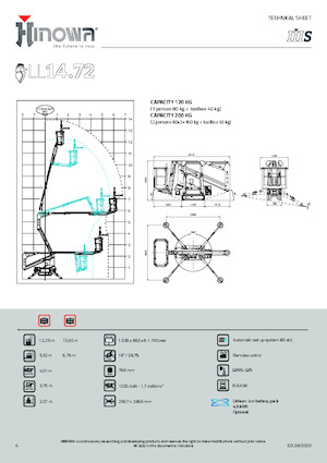 Nacelles à bras articulés sur chenilles Hinowa Lightlift 14.72 IIIS