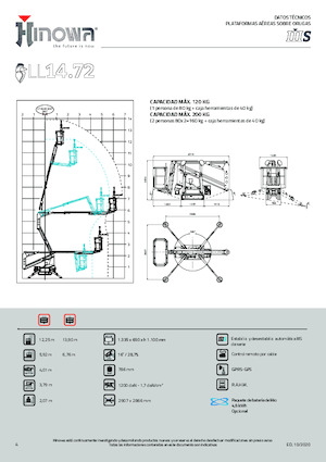 Nacelles à bras articulés sur chenilles Hinowa Lightlift 14.72 IIIS