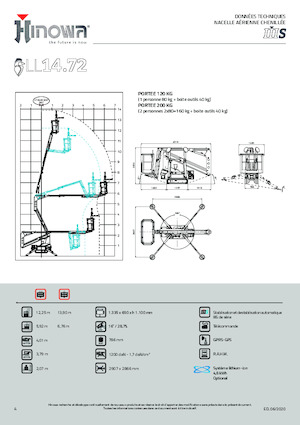 Nacelles à bras articulés sur chenilles Hinowa Lightlift 14.72 IIIS