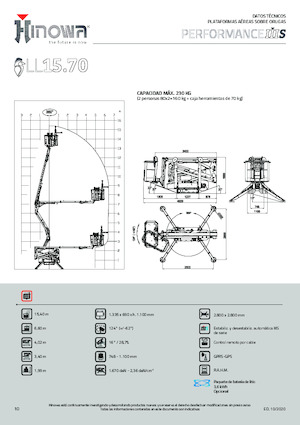 Nacelles à bras articulés sur chenilles Hinowa Lightlift 15.70 Performance IIIS MK3