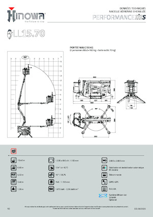 Nacelles à bras articulés sur chenilles Hinowa Lightlift 15.70 Performance IIIS MK3