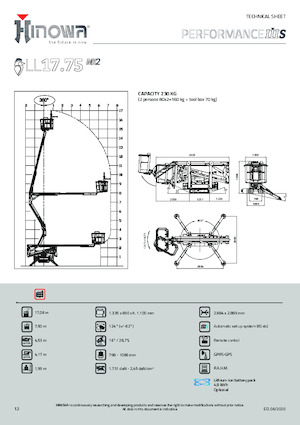 Nacelles à bras articulés sur chenilles Hinowa Lightlift 17.75 Performance IIIS MK3