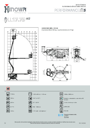 Nacelles à bras articulés sur chenilles Hinowa Lightlift 17.75 Performance IIIS MK3