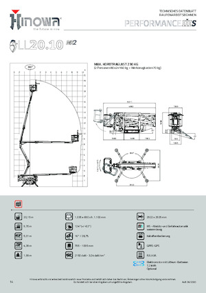 Nacelles à bras articulés sur chenilles Hinowa Lightlift 20.10 Performance IIIS MK3