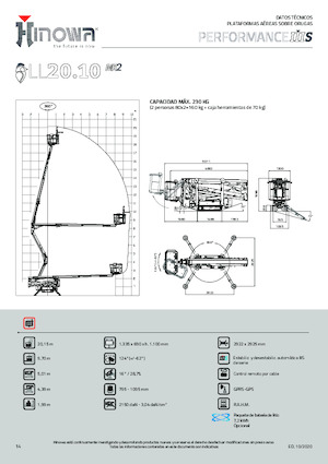 Nacelles à bras articulés sur chenilles Hinowa Lightlift 20.10 Performance IIIS MK3