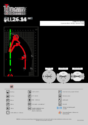 Nacelles à bras articulés sur chenilles Hinowa Lightlift 26.14 Performance IIIS MK3