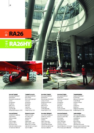 Nacelles à bras articulés sur chenilles Easy Lift RA26HY