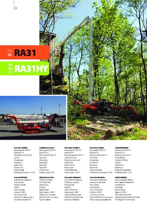 Nacelles à bras articulés sur chenilles Easy Lift RA31HY