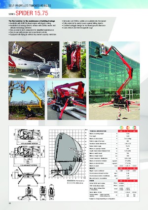 Nacelles à bras articulés sur chenilles Platform Basket SPIDER 15.75 PRO E