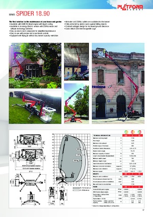 Nacelles à bras articulés sur chenilles Platform Basket SPIDER 18.90 E