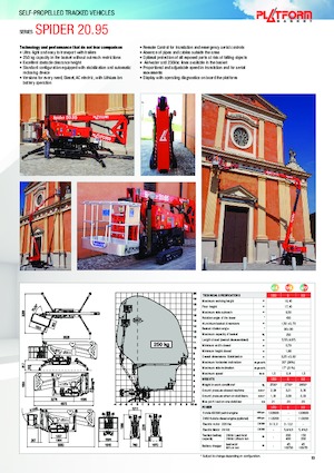 Nacelles à bras articulés sur chenilles Platform Basket SPIDER 20.95 ED
