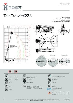 Nacelles à bras articulés sur chenilles Hinowa TeleCrawler 22N