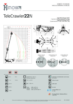 Nacelles à bras articulés sur chenilles Hinowa TeleCrawler 22N