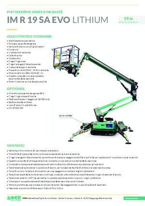 Nacelles à bras articulés sur chenilles Imer IM R 19 SA Evo Lithium