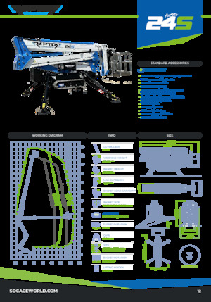 Nacelles à bras articulés sur chenilles Socage Raptor 24 S