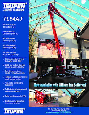 Nacelles à bras articulés sur chenilles TEUPEN TL54AJ 