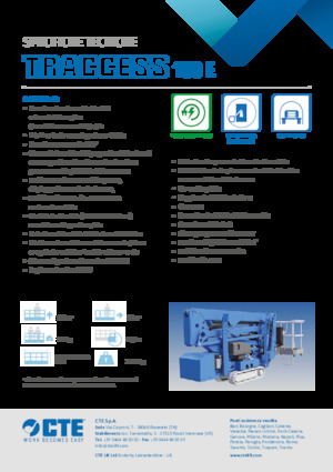 Nacelles à bras articulés sur chenilles CTE Traccess 160 E