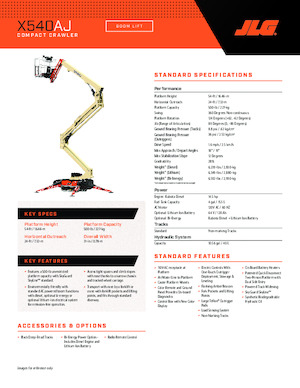 Nacelles à bras articulés sur chenilles JLG X540AJ